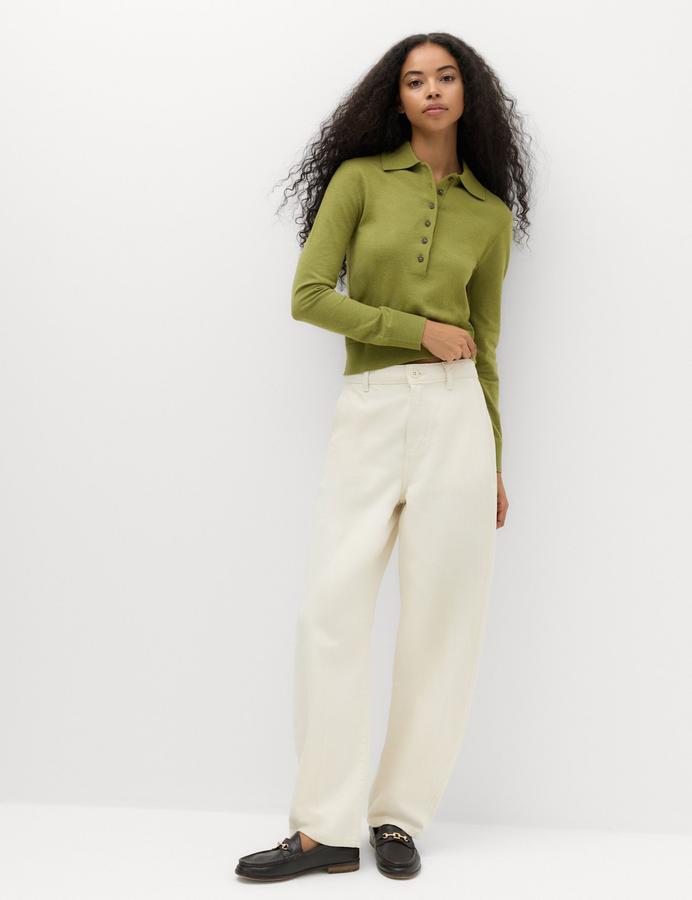 Collared Slim Jumper with Wool