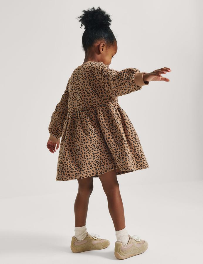 Cotton Rich Leopard Print Sweatdress (2-8 Yrs)