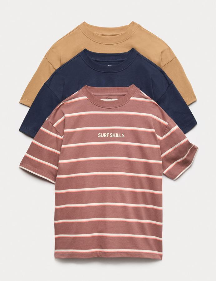 3 Pack Pure Cotton Graphic T-Shirts (6-16 Yrs)
