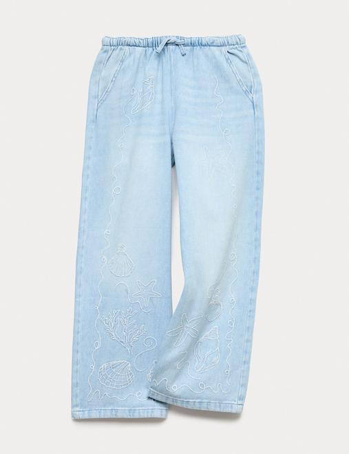 Relaxed Denim Embroidered Jeans (6-16 Yrs)