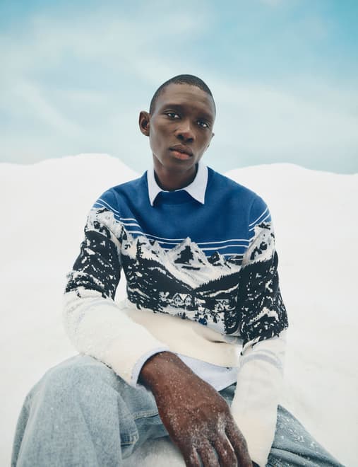 Pure Cotton Crew Neck Aspen Slogan Jumper