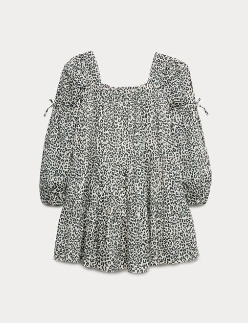 Pure Cotton Leopard Print Dress (6-16 Yrs)