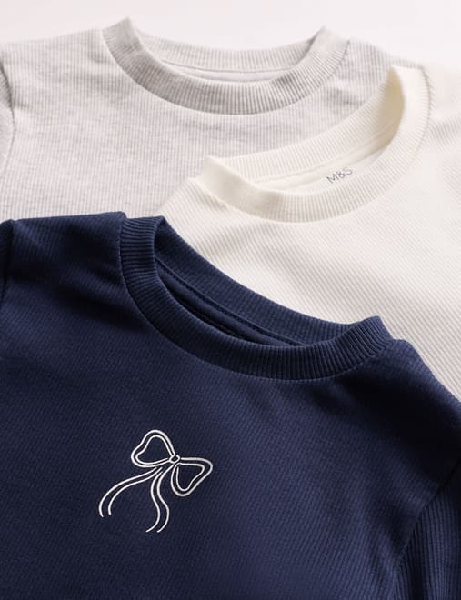 Cotton Rich Ribbed Tops (2-8 Yrs)