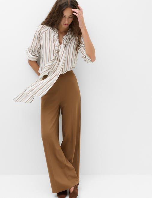 Jersey Wide Leg Trousers with Stretch