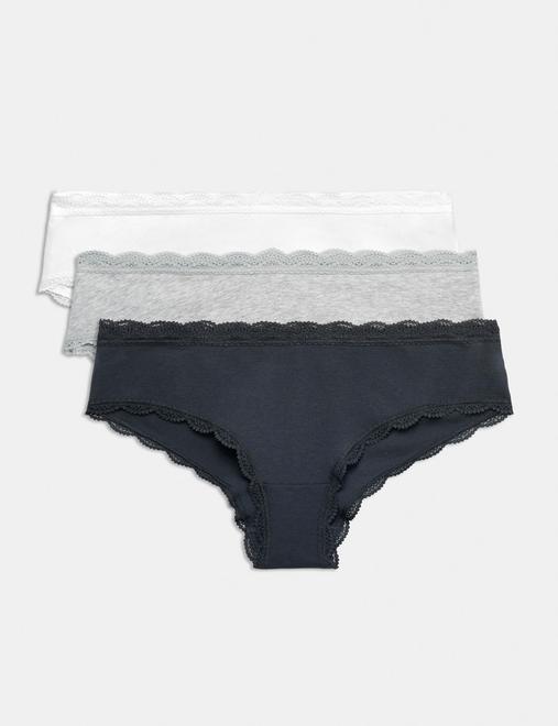 3pk Cotton Rich Hipster Knickers