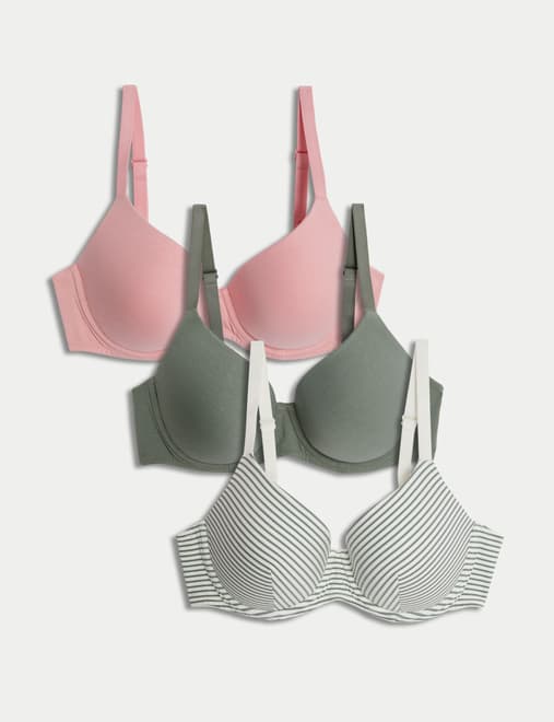 3pk Wired T-Shirt Bras