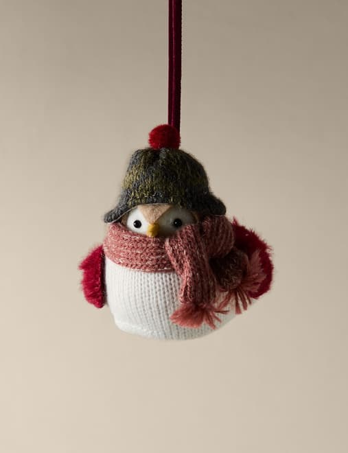 Felt Hanging Winter Robin Decoration