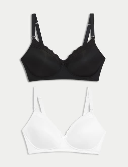 2pk Maternity Lace Trim Nursing Bras B-G