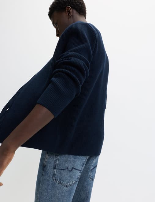 V-Neck Twisted Yarn Cardigan