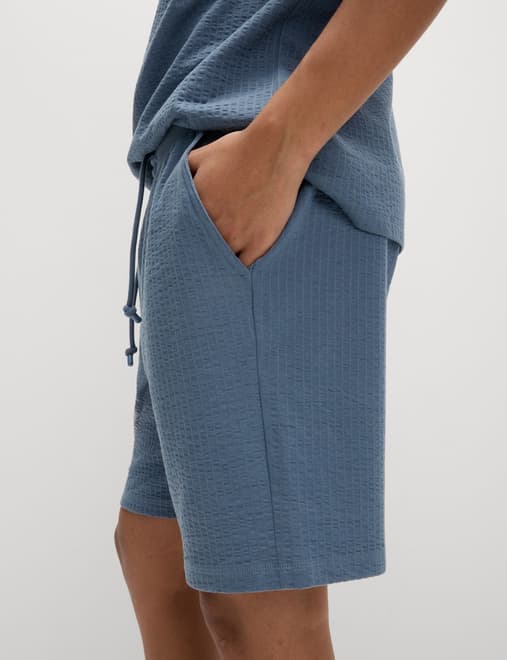 Cotton Rich Striped Lounge Shorts