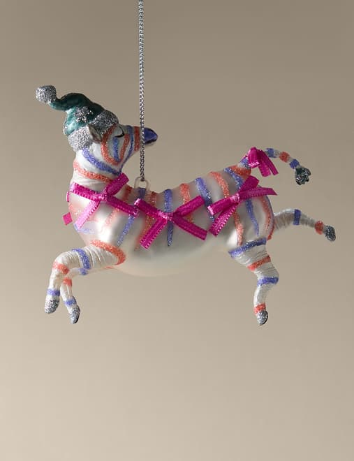 Glass Hanging Party Zebra Decoration