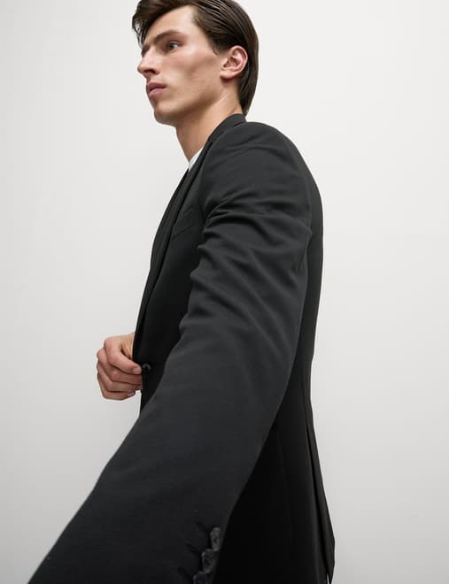 Tailored Fit Jersey Textured Blazer