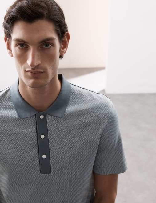 Pure Supima® Cotton Jacquard Polo Shirt