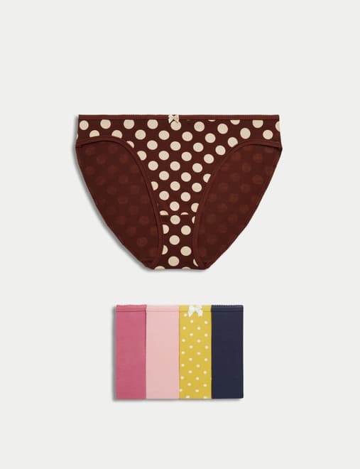 5pk Cotton Lycra® High Leg Knickers