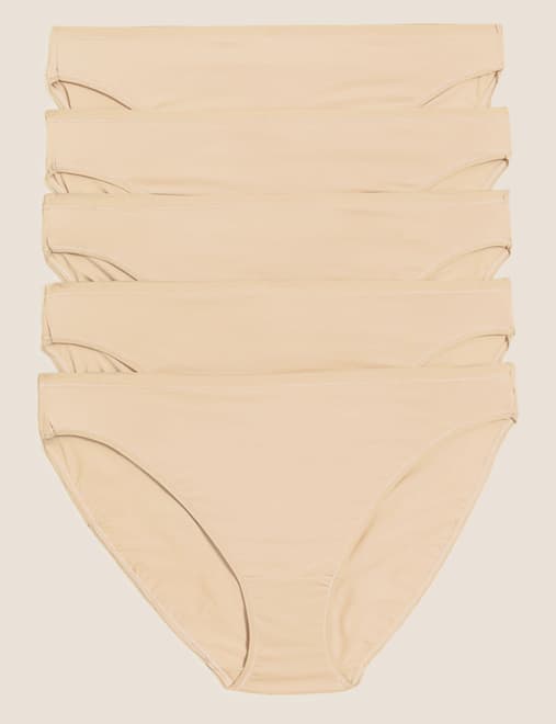 5pk Microfibre High Leg Knickers