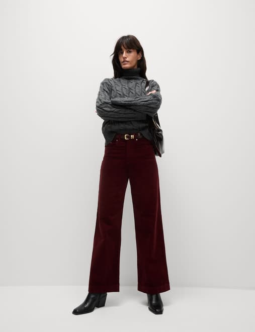 Cord Wide Leg Trousers