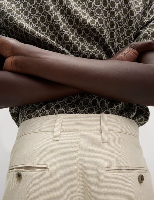 Regular Fit Cotton Linen Blend Chinos