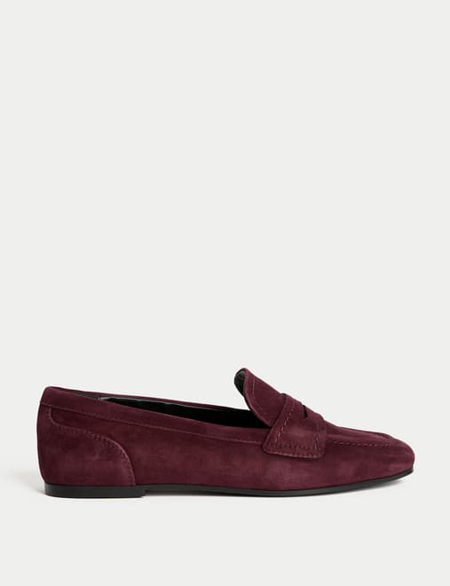 Suede Slip On Flat Loafers