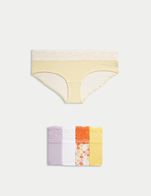 5pk Cotton Rich Printed Low Rise Shorts