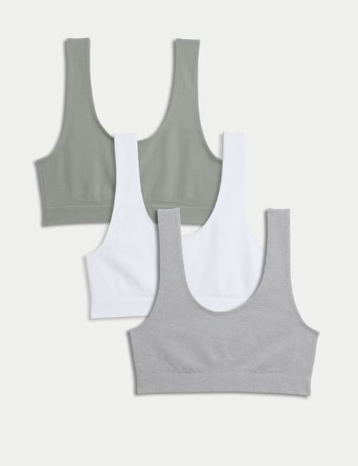 3pk Seamless Non Wired Crop Tops