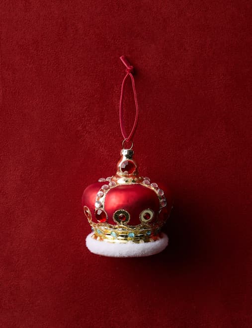 Glass Hanging Crown Decoration