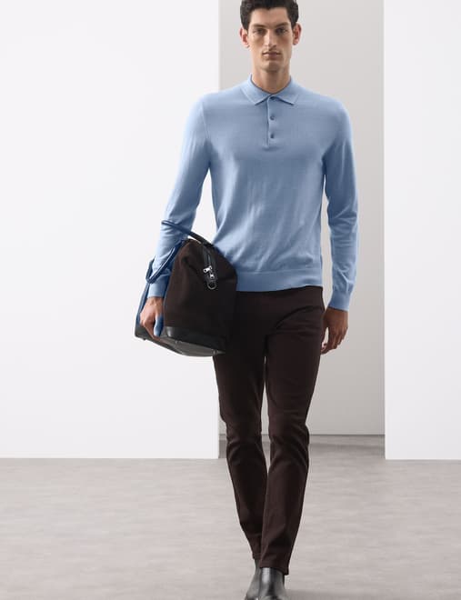 Pure Extra Fine Merino Wool Polo Shirt
