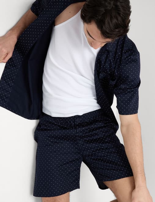 Pure Cotton Polka Dot Shortie Pyjama Set