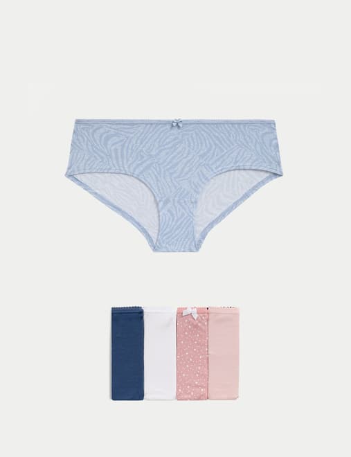 5pk Cotton Lycra™ Printed Low Rise Shorts