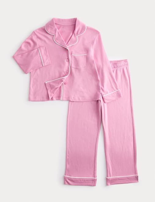 Cotton Modal Blend Piped Pyjamas (3-16 Yrs)