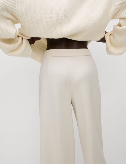 Jersey Elasticated Waist Wide Leg Trousers