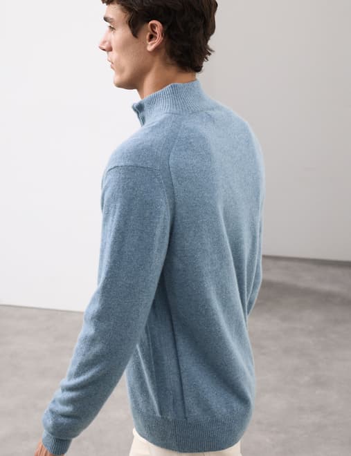 Pure Cashmere Half Zip Jumper