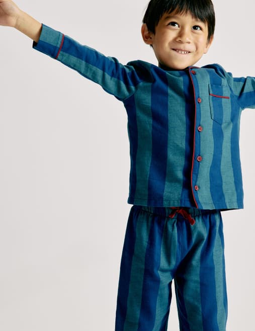 Pure Cotton Striped Pyjamas (12 Mths-10 Yrs)