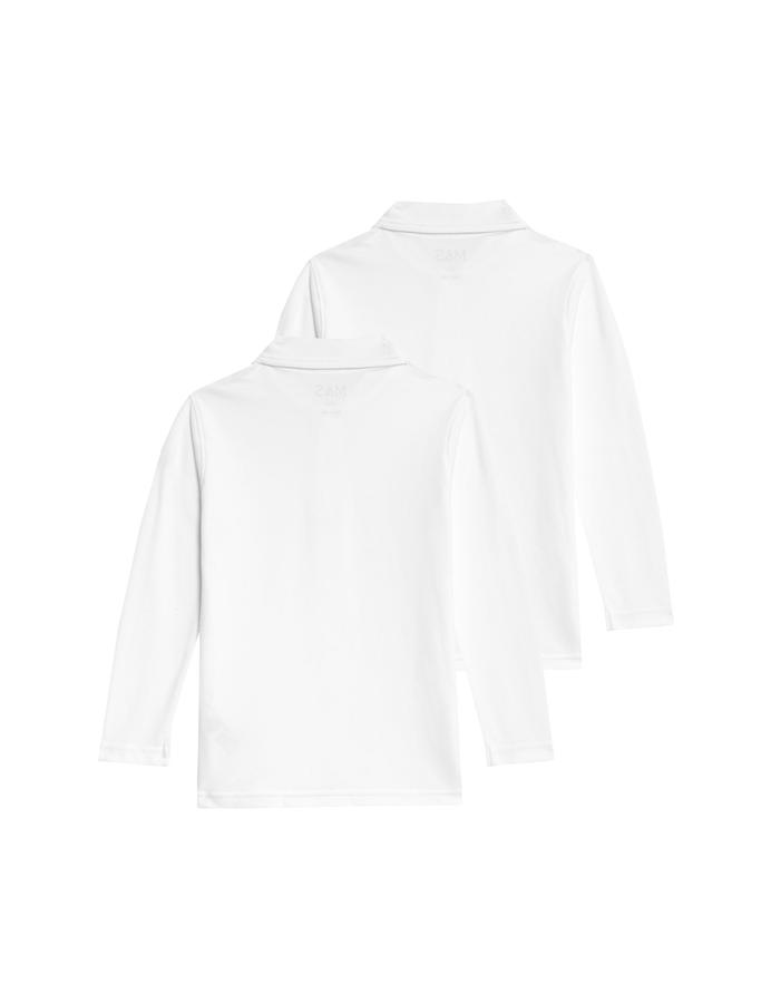 2 Pack Unisex Pure Cotton Stain Resist School Polo Shirts (2-18 Yrs)