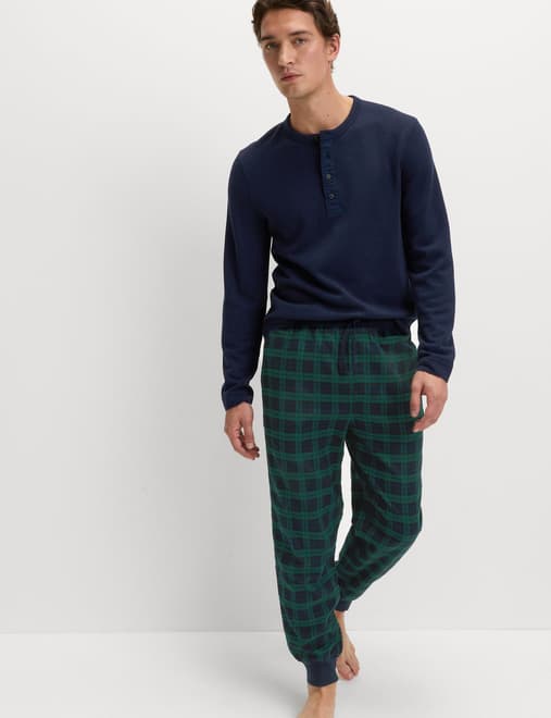 Pure Cotton Checked Pyjama Bottoms