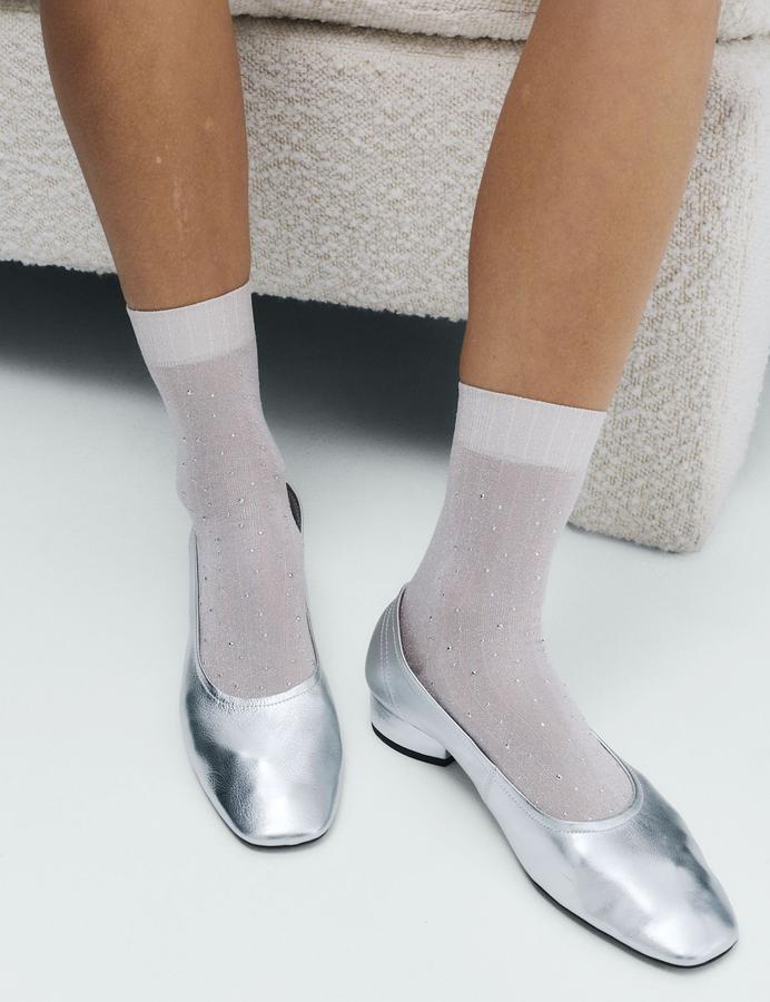 Glitter Embellished Crew Socks