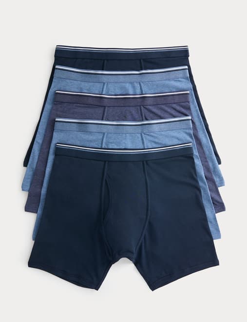5 Pack Cotton Stretch Longer Length Trunks