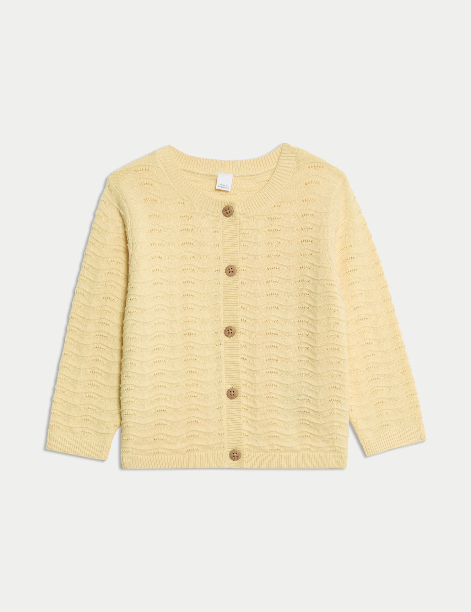 Pure Cotton Pointelle Cardigan (0-3 Yrs)