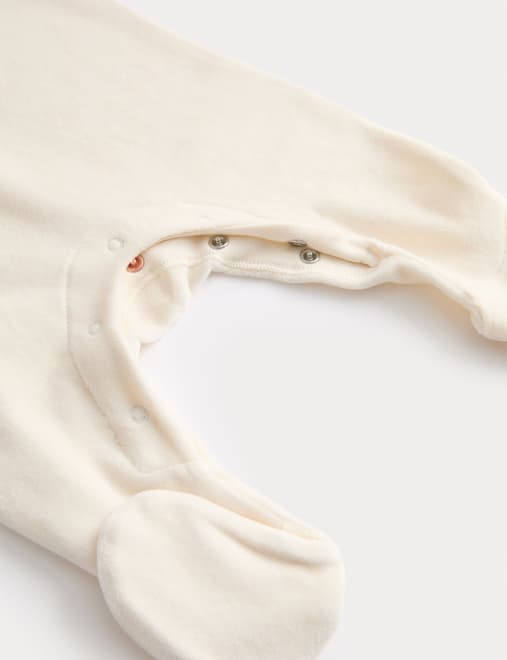 Cotton Rich Velour Sleepsuit (0-12 Mths)