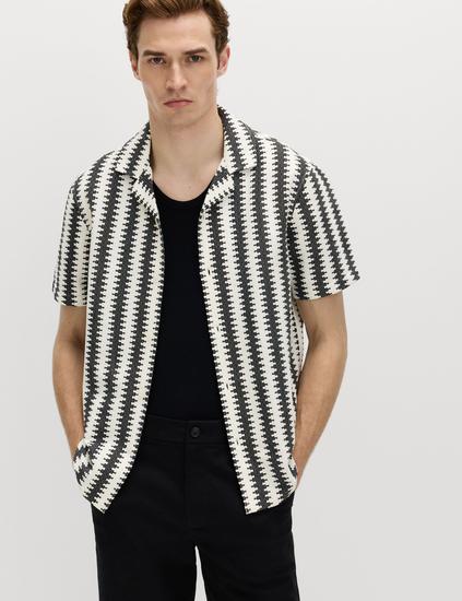 Regular Fit Cotton Blend Short Sleeve Shirt