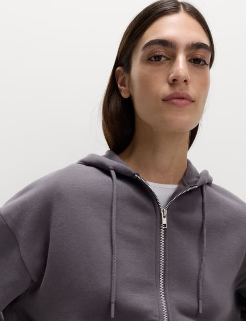 Cotton Rich Zip Up Hoodie