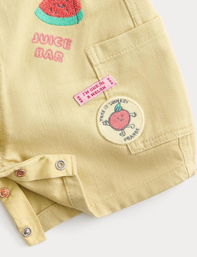 2 Piece Embroidered Bib Shorts and Top (0-3 Yrs)