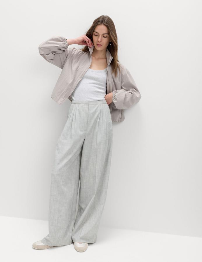 Pleat Front Wide Leg Palazzo Trousers