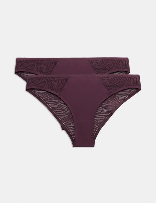 2 Pack Body Lace Brazilian Knickers