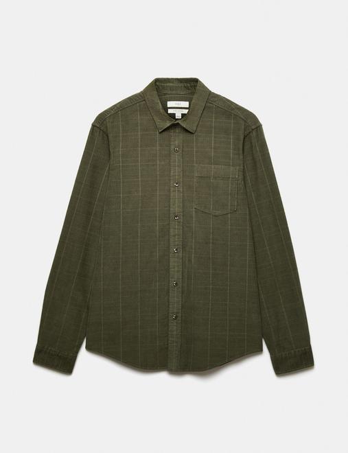 Regular Fit Checked Corduroy Shirt