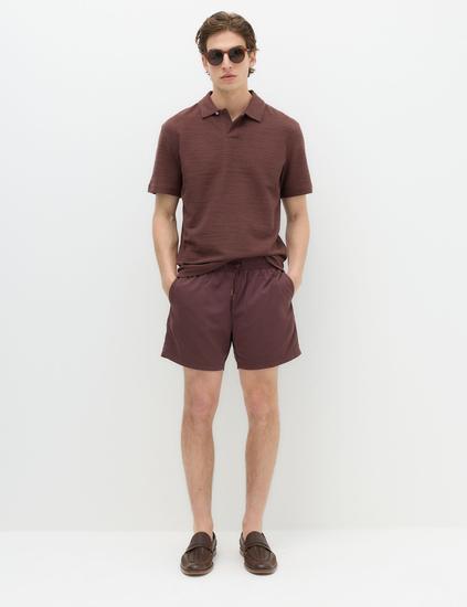 Cotton Rich Notch Neck Boucle Polo Shirt