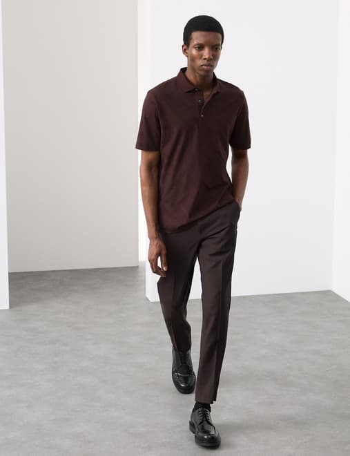 Pure Cotton Geometric Print Polo Shirt