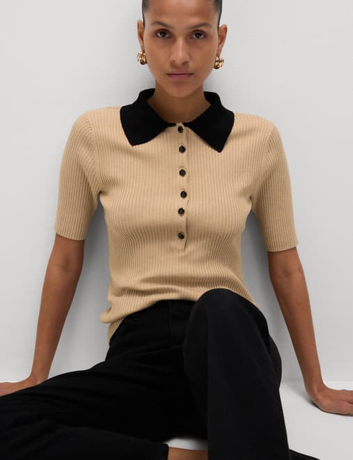 Soft Touch Collared Knitted Top