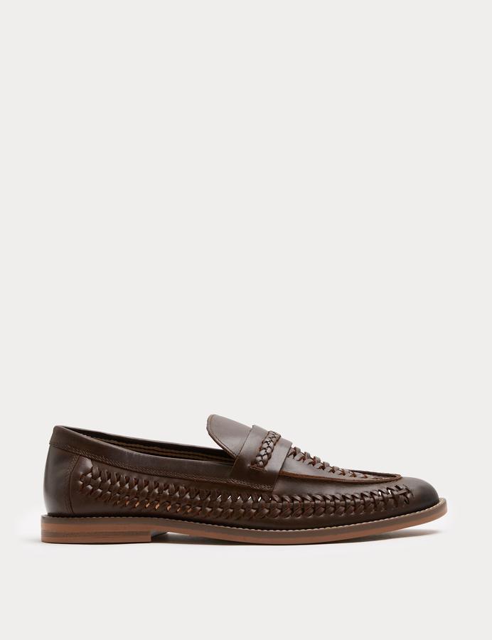 Leather Woven Loafers
