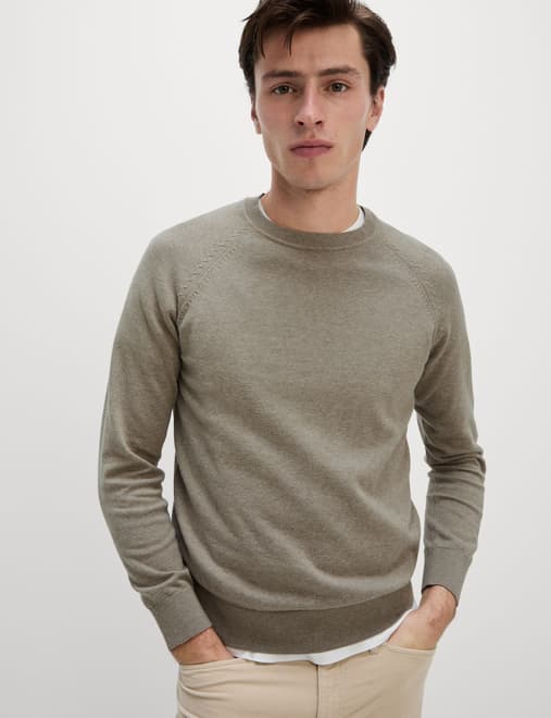 Pure Cotton Crew Neck Jumper