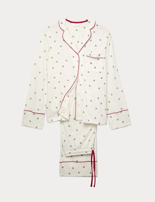 Cotton Modal Printed Revere Pyjama Set